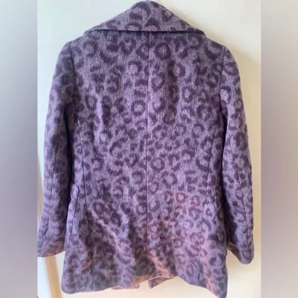 Brand New Kate Spade Purple Leopard Print Coat - Picture 2 of 3